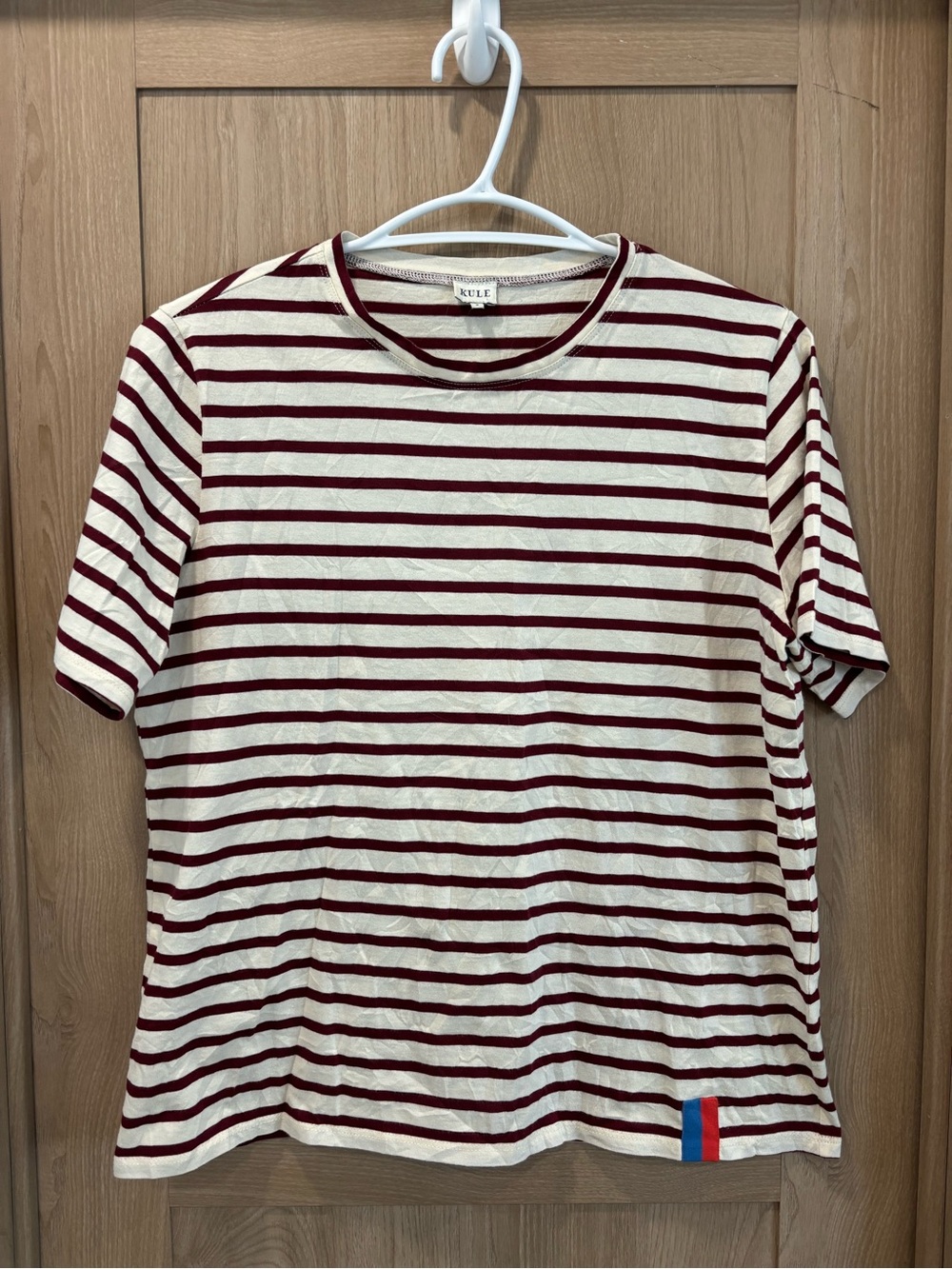 Kule The Modern Tee Cream Burgundy
Basic Striped T Shirt Top Size S